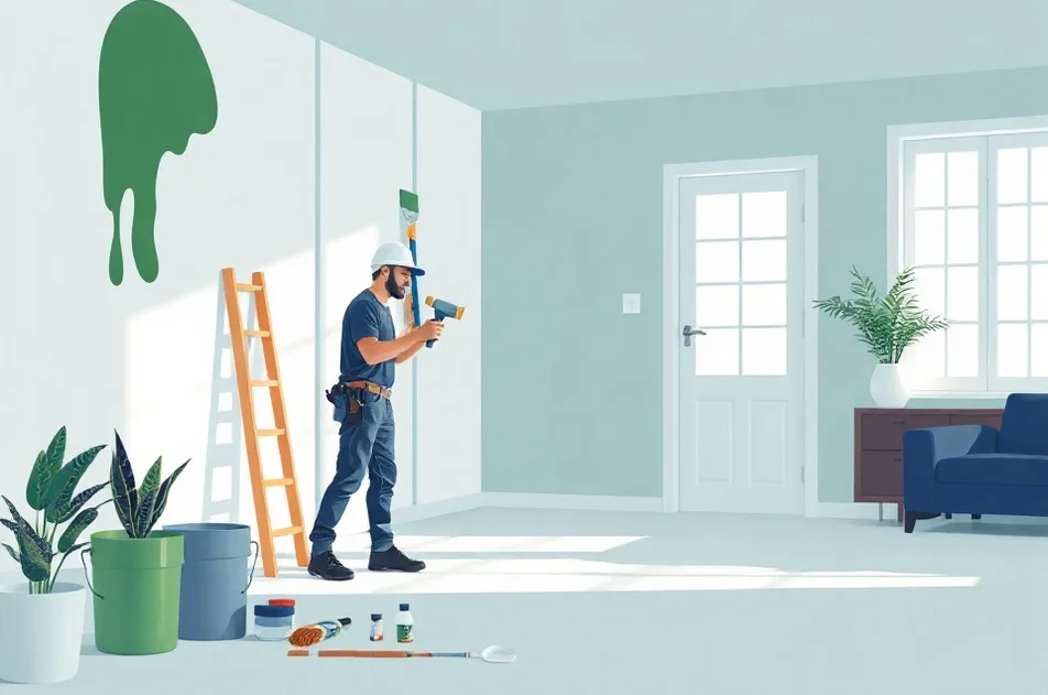 Intérieur rénové après travaux de peinture à Flers